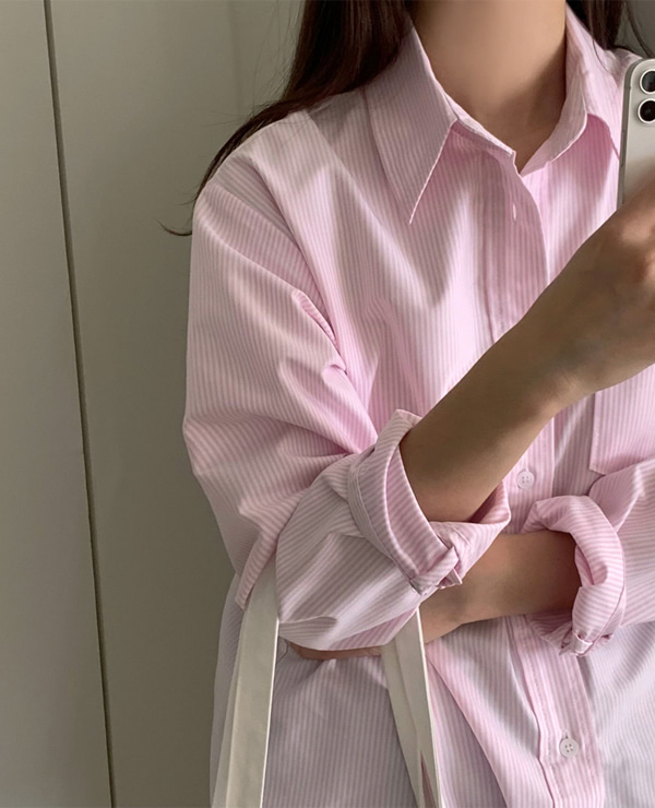 레밍턴 스트라이프 shirts (핑크/스카이블루)